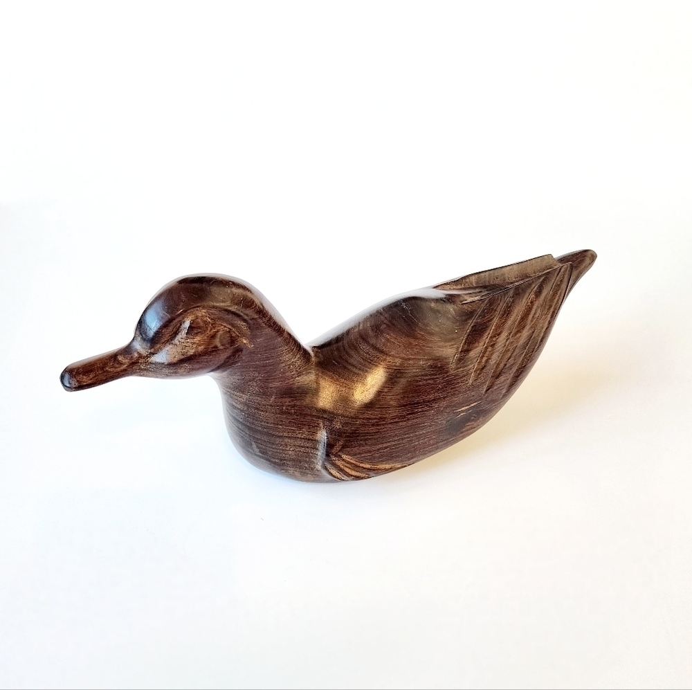 Vintage Hand Carved Solid Wood Duck Decoy